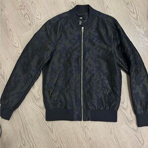 H&M Men's Dark Patterned Bomber Jacket
